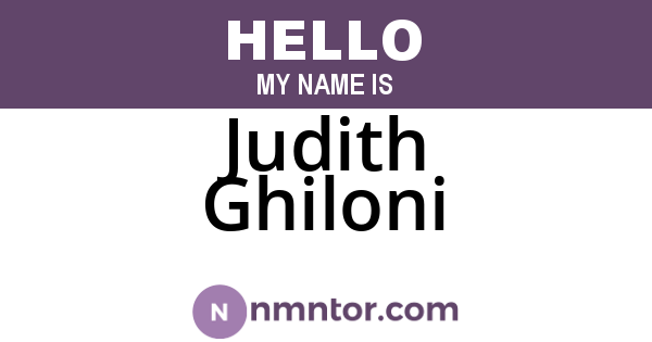 Judith Ghiloni
