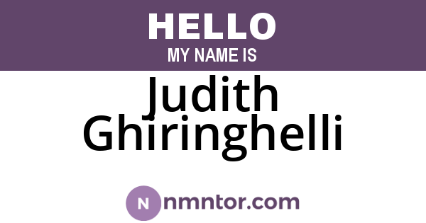 Judith Ghiringhelli