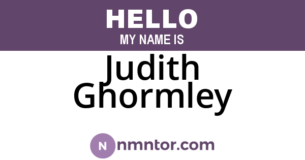Judith Ghormley