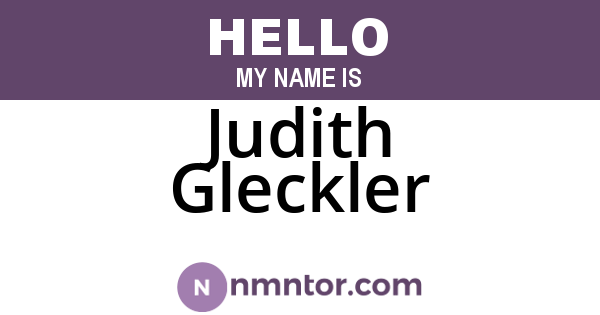 Judith Gleckler