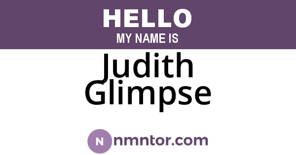 Judith Glimpse