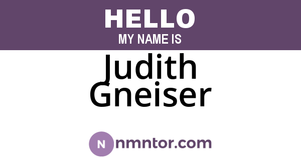 Judith Gneiser