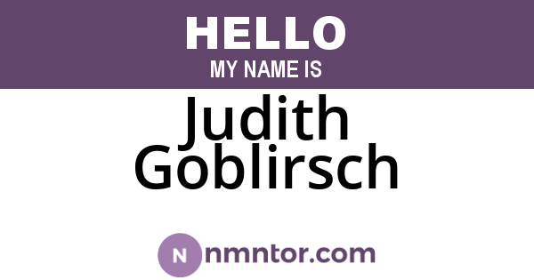 Judith Goblirsch