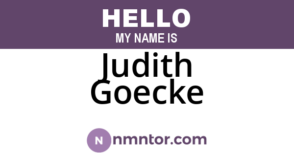 Judith Goecke