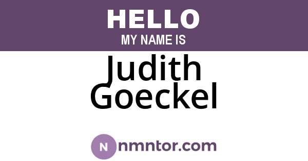 Judith Goeckel