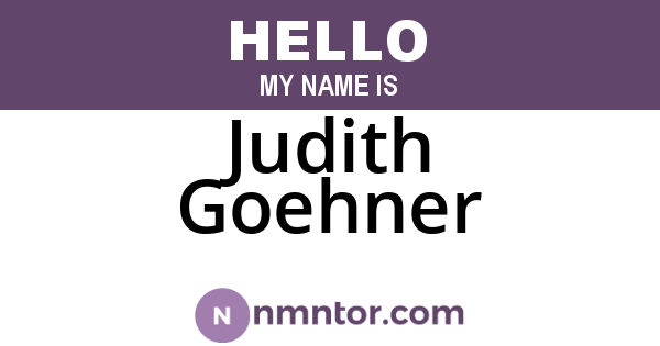 Judith Goehner