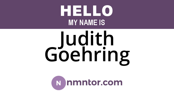 Judith Goehring