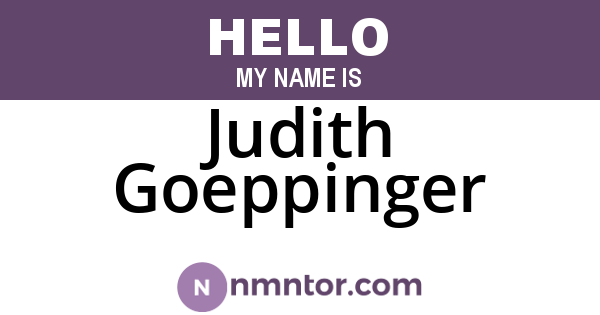 Judith Goeppinger