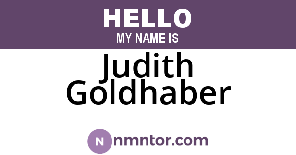 Judith Goldhaber