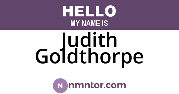 Judith Goldthorpe