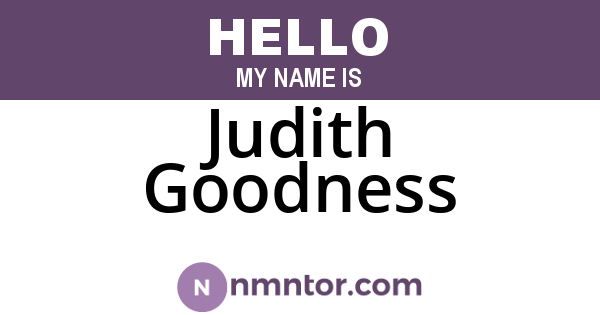 Judith Goodness