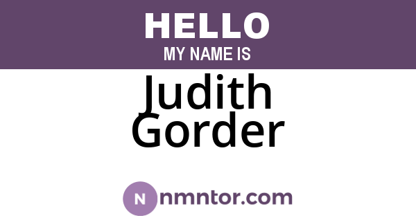 Judith Gorder