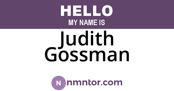 Judith Gossman