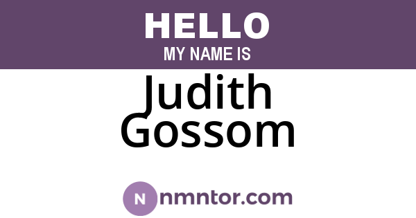 Judith Gossom