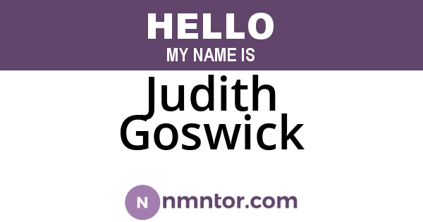 Judith Goswick