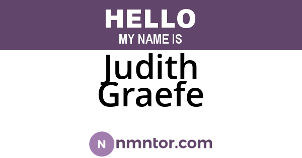 Judith Graefe