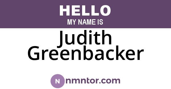 Judith Greenbacker