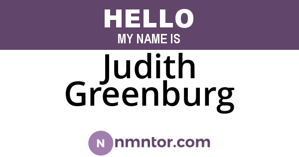 Judith Greenburg