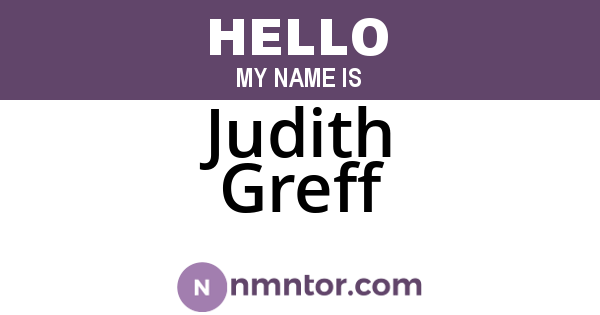 Judith Greff