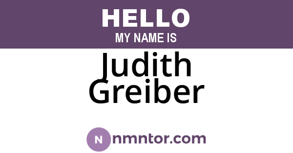 Judith Greiber