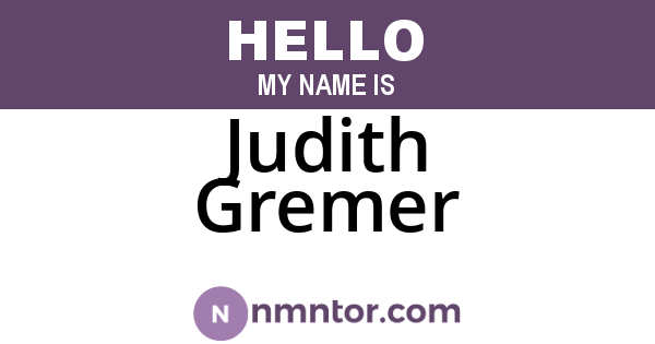 Judith Gremer