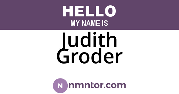 Judith Groder