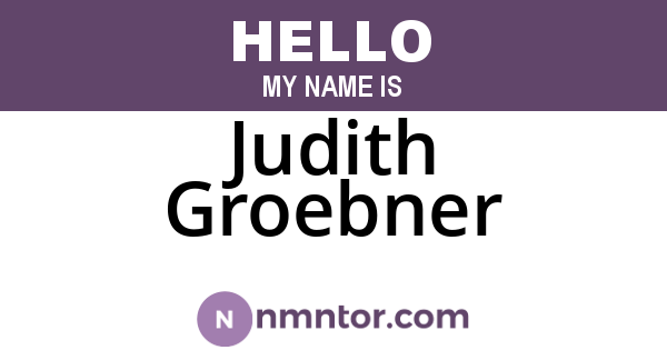 Judith Groebner
