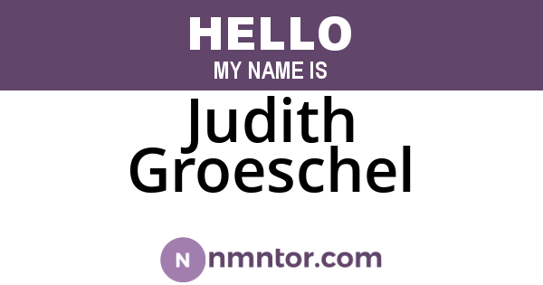 Judith Groeschel