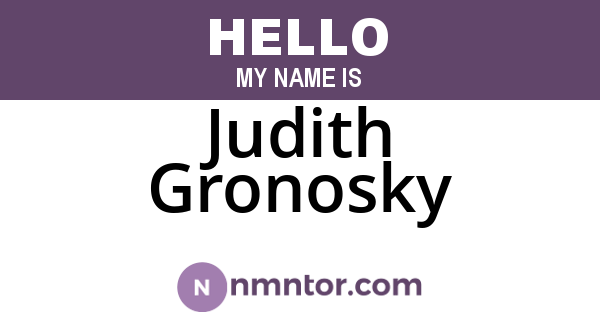 Judith Gronosky