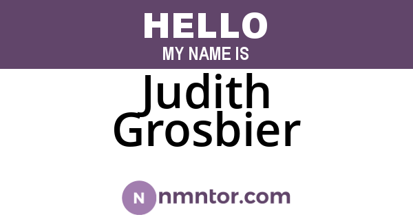 Judith Grosbier