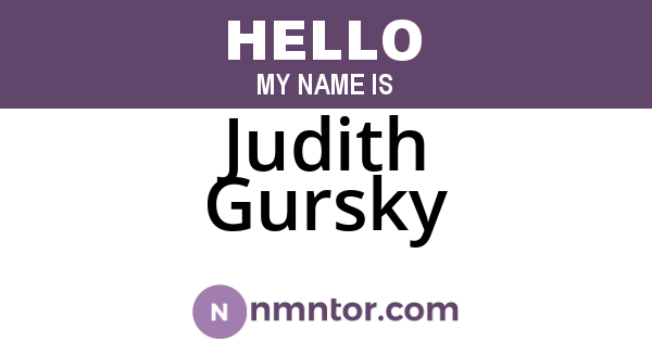 Judith Gursky