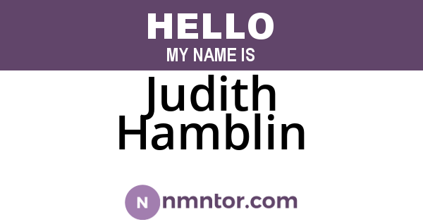 Judith Hamblin