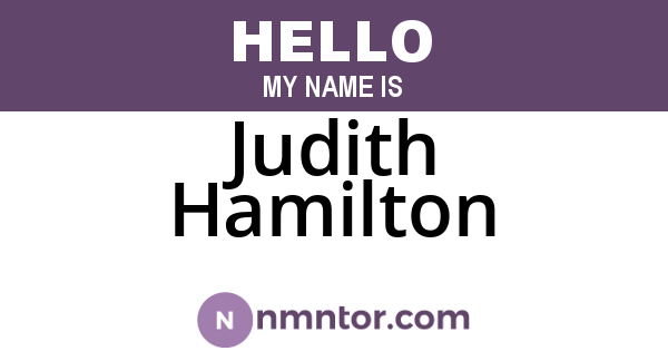 Judith Hamilton