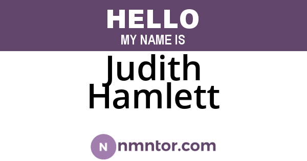 Judith Hamlett