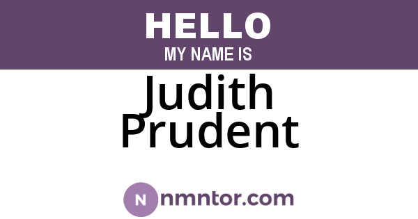 Judith Prudent