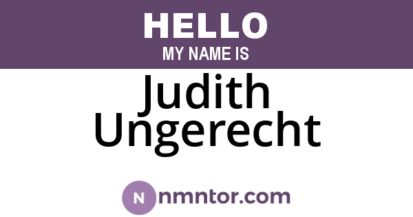Judith Ungerecht