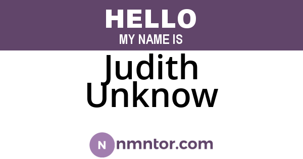 Judith Unknow