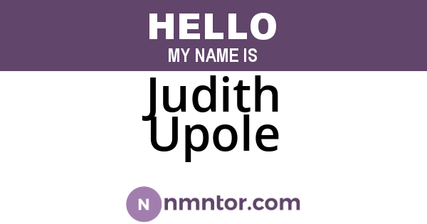 Judith Upole