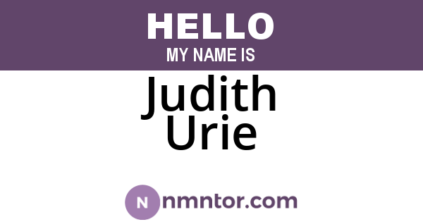 Judith Urie