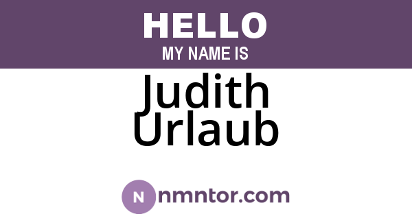 Judith Urlaub