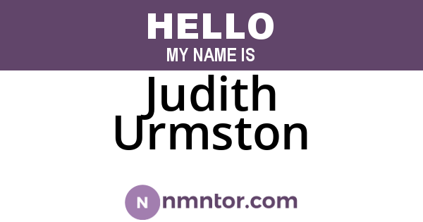 Judith Urmston