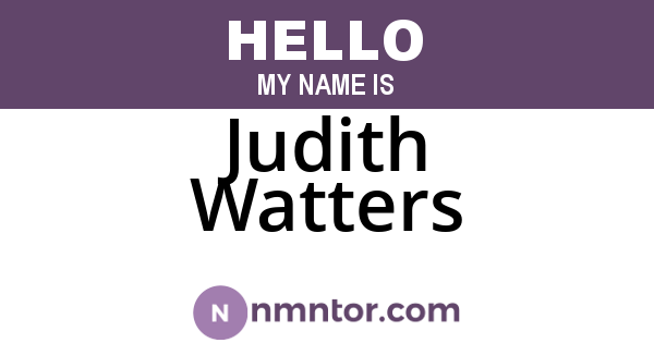 Judith Watters