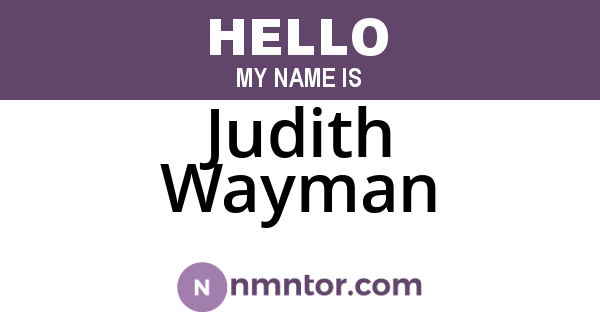 Judith Wayman