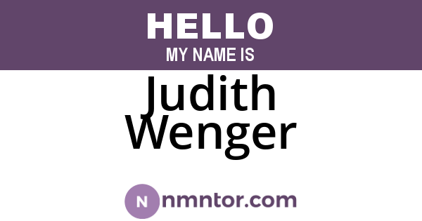 Judith Wenger