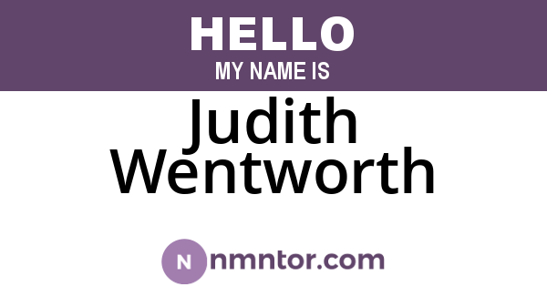 Judith Wentworth