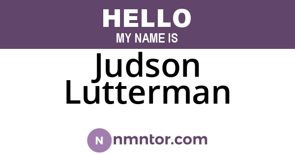 Judson Lutterman