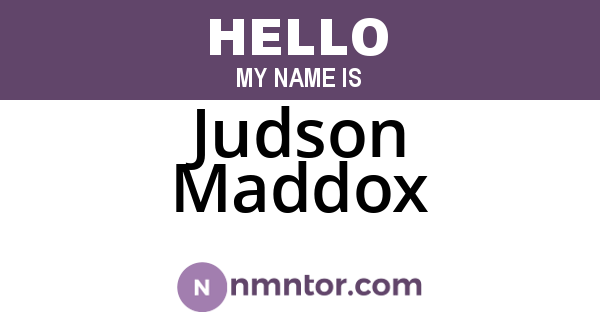 Judson Maddox