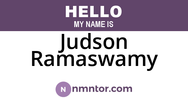 Judson Ramaswamy