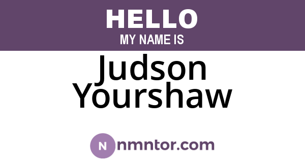 Judson Yourshaw