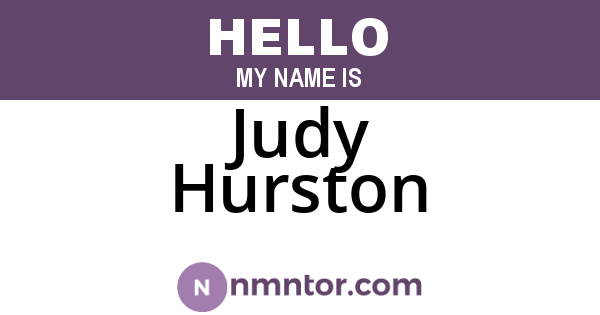 Judy Hurston